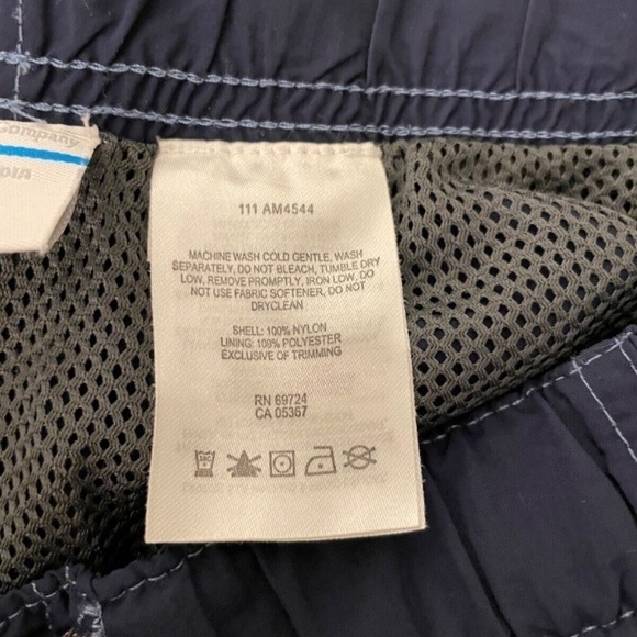 Columbia SWIM TRUNKS Bathing Suit Men's Size S Navy Blue Packable Belted Shorts - Picture 7 of 7